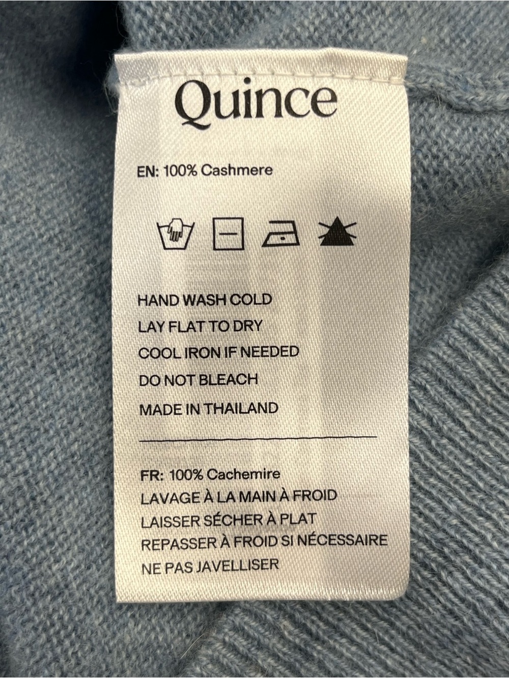Quince Light Blue Short Sleeve Cashmere Sweater - Picture 3 of 8